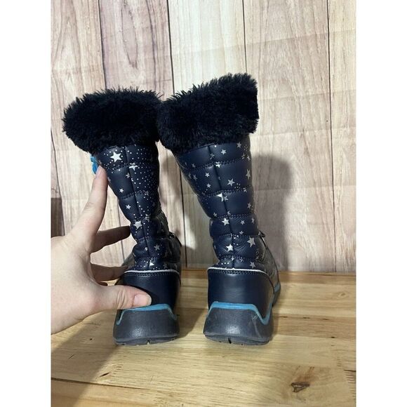 Lands End - Snow Boot: Blue with Silver Stars - Size 2M UK 1 - Picture 4 of 9